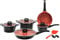 Tizianno Juego de Ollas y Sartenes Cocina 12 Piezas, Batería de Cocina Antiadherente de Aluminio Premium sin PFOA, para Gas y Vitrocerámica, Ollas con Tapas