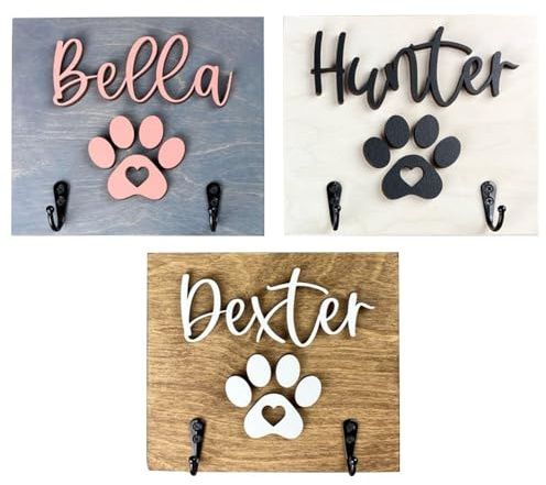 Hainadian Porte-manteau mural personnalisé pour laisse de chien avec crochets (15 x 20 cm, 1 pièce)