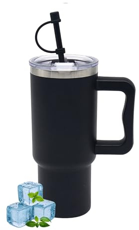 Lesser & Pavey Black Drinks Cup 700ml for Hot & Cold Drinks | Durable Coffee Cups for Home & Office | Comfortable & Easy-to-Hold Coffee Mugs for Beverages & Daily Use