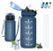 Botella agua Niños, Botella Agua 500ml, A Prueba de Fugas, Cantimplora Infantil, Con Eslogan Motivador, Reutilizable, Cantimplora con Pajita, para la Escuela, Cafetería, Oficina, Acampada, Deportes