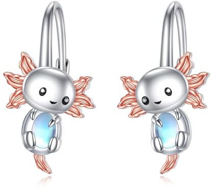Katze/Elefant/Koala Ohrringe für Damen Sterling Silber 925 Tier Creolen Mondstein Schmuck Geschenke für Damen