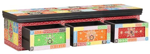 vidaXL Wall TV Unit 100 x 30 x 24 cm Solid Wood Mango Raw