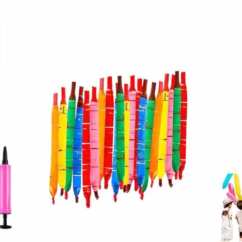 Rocket Balloons 100-Pack with Pump, 40 Whistling Flying Balloons for Kids, Assorted Colors, Magic Flying Balloon for Boys Girls Birthday Festival Party Decorations Supplies (100PCS)