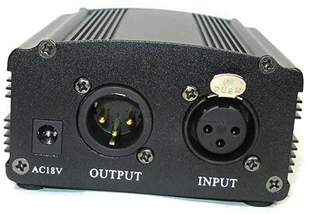 HONITANO Phantomspeisung für Kondensatormikrofone Professionelles mit XLR Kabel und Adapter für Musikaufnahmegeräte Stabiler Betrieb Geräuschfrei