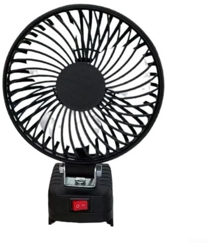 Ventilatore senza fili con batteria ricaricabile per campeggio, ufficio e stallo, compatto e portatile con forte flusso d'aria e struttura in materiale robusto