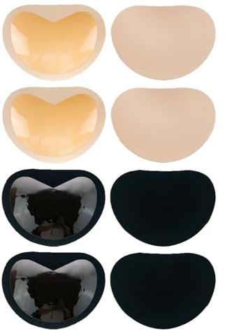 QSZHSL 4 paia di cuscinetti per reggiseno inserti, inserti per reggiseno, autoadesivo, bikini pad High Push Breast Enhancer, reggiseni autoadesivi, inserti per reggiseno per costume da bagno bikini