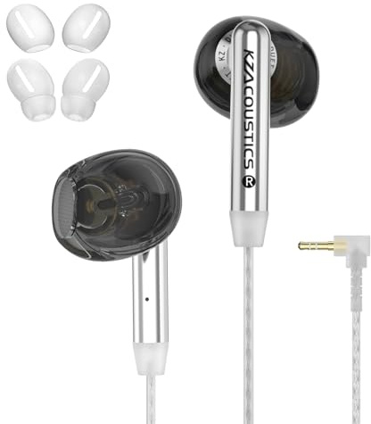 KZ Duet Dual Driver Wired Earbuds for Gaming in-Ear Headphones with Microphone for PC, Mobile, Nintendo Switch, Noise Isolating Fit, HiFi Deep Bass Ear Buds Convenient for Travel (Black, Nomic)