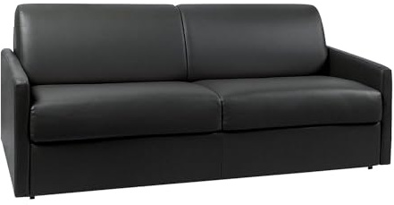 Vente-unique - Schlafsofa 4 Calife - Kunstleder - schwarz