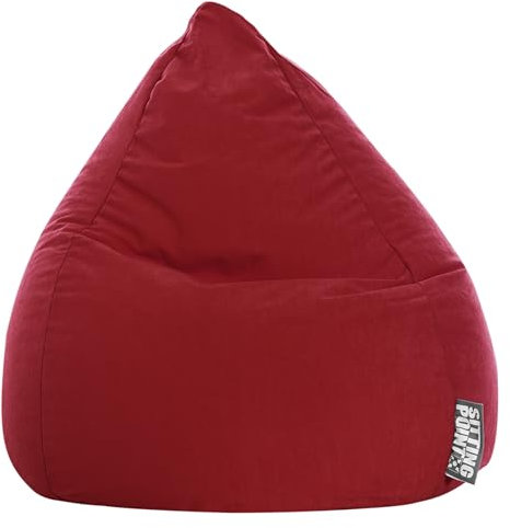 SITTING POINT only by MAGMA BeanBag Easy L Indoor Sitzsack, Lounge Sitzkissen, 70x90cm, Made in Germany, Waschbar, Sessel für Kinder & Erwachsene, rot