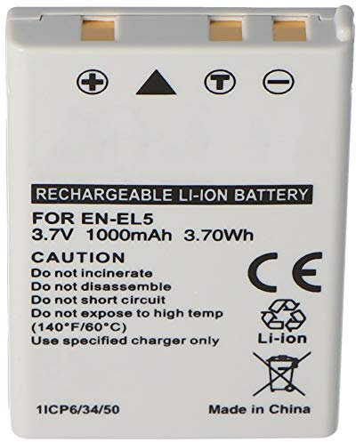 AccuCell Batterie Compatible avec Nikon en-EL5, Duracell CP1