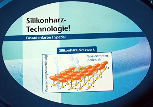 2,5 liter Farben-Budimex Siliconharz Fassadenfarbe Speziell mit Selbstreinigungseffekt/Apperleffekt, weiss matt'