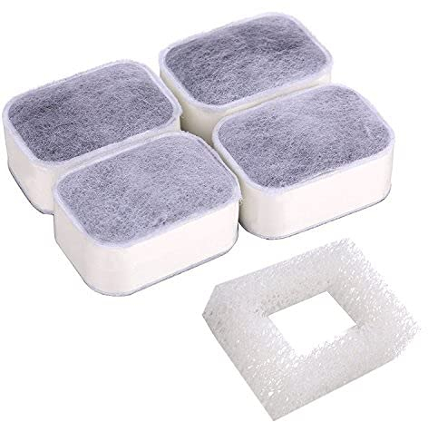 4 filtri a carbone attivo e 1 filtro in schiuma per distributore di acqua per animali domestici, BPA free