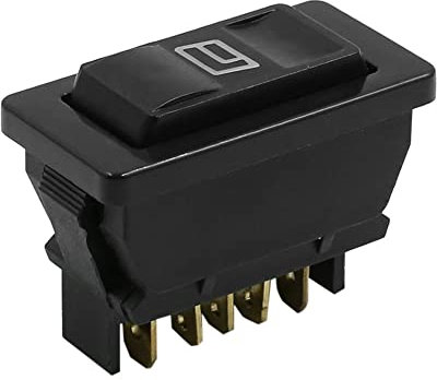 sourcing map 5 Pins Interruptor Elevalunas Momentáneo Pulsador con Luz Blanca 12V CC Coche Universal