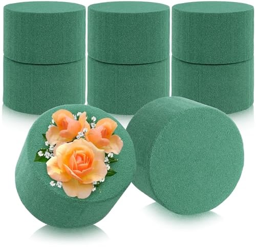 com-four® 8X Espuma Floral para arreglos Florales en Forma de Cilindro Ø 8 cm - Espuma Floral para Flores Frescas - Esponja Floral para Manualidades para Bodas, Pascua y cumpleaños