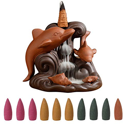 Backflow Incense Burner stilvoll mit Dolphin Rauch fließenden Effekt Incense Burner Teehaus Studie für Wohnzimmer Home Ornament