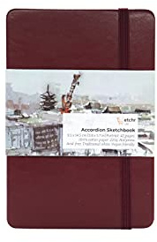 Etchr : Akkordeon-Skizzenbuch, 220 g/m²: 9,5 x 14,5 cm, heißgepresst