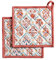 Maison d'Hermine Pot Holders100% Cotton Set of 2 Pot Holders 20cm x 20cm with Loop Heat Resistant Grilling Microwave Barbeque Handling Hot Pans - Gifts for Mothers Day (Romane)