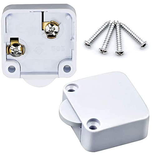 OMIGA 2 Pièce Interrupteur de Placard D'armoire Interrupteurs 2A/250V Interrupteur Automatique Placards pour S'applique à Divers Appareils D'éclairage et Tous Types Portes (Blanche)