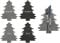 Annastore 6 x Besteckhalter aus Filz in Tannenbaum-Optik - Bestecktaschen Weihnachten (grau/anthrazit)