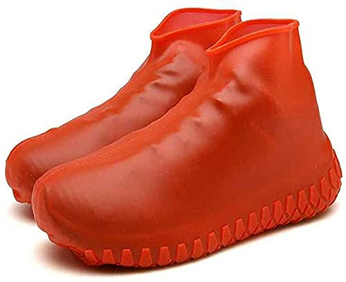 JORSION Copriscarpe per stivali da pioggia, riutilizzabili, impermeabili, in silicone, riutilizzabili, facili da indossare per donne, uomini, bambini, M (rosso)