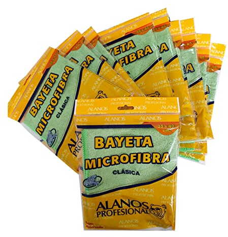 Alanos Profesional 12 Bayetas de Microfibra Multiusos súper absorbentes en Color Verde