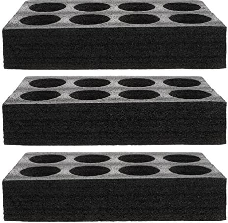 Housoutil Tassenhalter Schaumstoff Glashalter Gläserhalter Becherhalter für Camping Wohnmobile Auto Wohnwagen Schiffe Schwarz 3 Stk Halterung für 8 Gläser Tassen Getränke Kaffeebecher