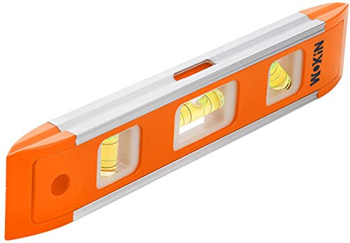 ebuyerfix wokin Industrial Mini Spirit Level, Handy and Robust Spirit Level with 3 Tube Vertical, Horizontal and 45 Degree Vials and Magnetic Base 22.5cm