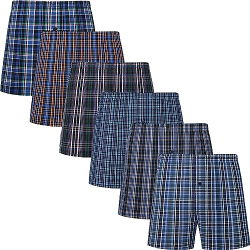 JupiterSecret Caleçon Homme Lot de 6 Boxer Coton 100% Sexy Américain Grands Doux et Respirant en Différentes Couleurs, XL