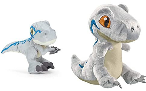 Schmidt Spiele 42753 Jurassic World Kuscheltier, 30 cm, Blau & 42752 Jurassic World, Blue, 16 cm Plüschfigur
