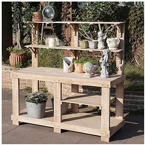 Outdoor Potting Bench, Patio Garden Work Station Table Gardening Workbench, With Storage Shelf, For Porch, Greenhouse, Backyard, Patio And Balcony