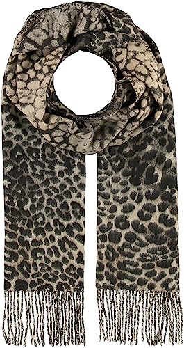 Giorgio Rimaldi Schal 30 x 180 cm - Weicher als Kaschmir - Made in Germany - Schal mit Leo-Motiv für Damen - Perfekt für Herbst und Winter Taupe