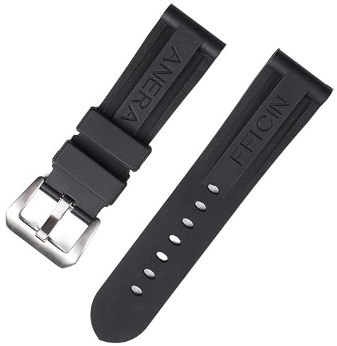 FFHAO Nero Arancione 22 24 26mm Cinturino In Gomma Per Panerai Cinturino Dell'Orologio Cinturino In Silicone Impermeabile Nastro Braccialetto Da Polso
