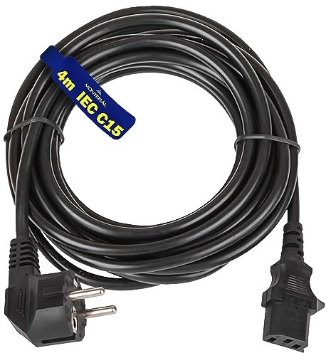 Cable Alimentation 4m Fiche Schuko et IEC C15 - Cordon 3x1 mm - pour Polti Vaporetto - Garantie de 10 Ans – MONTERAL