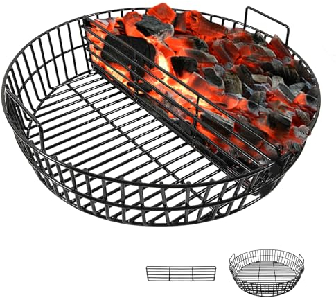 KAMaster XLarge Charcoal Basket Fire Bowl for XLarge Big Green Egg,Heavy Duty Porcelain Steel Ash Basket with Handle,Big Green Egg Grill Accessories Grill Lump (Fit for XL)