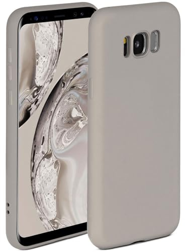 ONEFLOW Soft Case für Samsung Galaxy S8 Hülle aus Silikon mit Kameraschutz, Silikonhülle mit erhöhtem Schutz fürs Display, Backcover Schutzhülle, weiche Handyhülle, Taupe