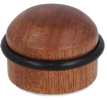 Bodentürstopper umlaufender Gummiring Holz Türstopper kleben schrauben Bodenpuffer Ø 38mm Tür-Abstandshalter Türschoner Wandschoner Türpuffer Bodenpuffer (Nussbaum)
