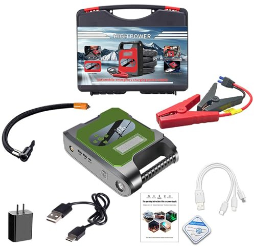 BAILEYU Jump Starter with Air Compressor 32000mAh 2000A Portable Car Battery Booster (6.0L Gas/4.0L Diesel) 12V Emergency Power Jump Box Pack 150PSI Tire Inflator,Green