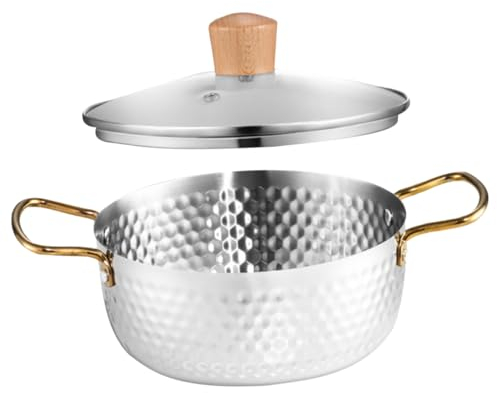 VINTORKY Pentole in Metallo Per Cucinare Pentola in Metallo Graziosi Ciondoli Per Unghie Pentola Per Zuppa Con Coperchio Casseruola Donabe Binaurale Acciaio Inossidabile Pentola Di Porridge