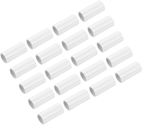 sourcing map PVC Conduit Coupler Straight Fittings Efficacy 20 mm Terminating White Coupler Connectors for Home Hose Electrical Conduit Pack of 30
