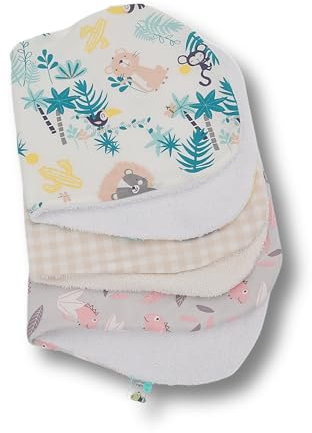 pic Bear Spucktuch Honey | großes Spucktuch 41 x 20 cm | besonders saugstarkes Frottee | Baumwolltuch weich & antiallergisch (1, 3er Set Tiere+Karos)