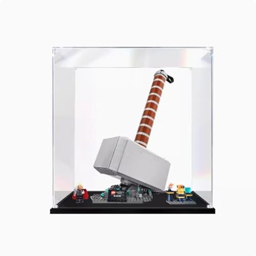 Transparente Acryl-Vitrine für Lego 76209 Thor's Hammer-Modell, staubdicht, transparent, Vitrine (34,8 x 34,8 x 54,9 cm) (nur Vitrine) (3 mm)
