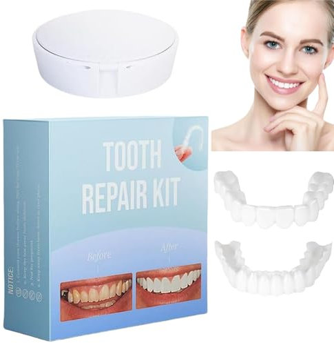 2 Pair Clip on False Teeth Top and Bottom, Instant Dentures, Snap on Teeth Veneers for Men and Women