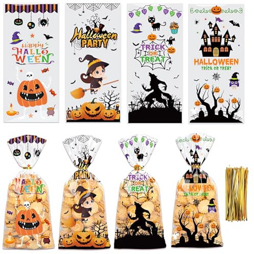 ZHOUHON Halloween Tasche für Süßigkeiten,Halloween Beutel für Halloween-Party, Urlaubsfeier, Halloween Tasche Für Halloween Süßigkeiten (Halloween-1)