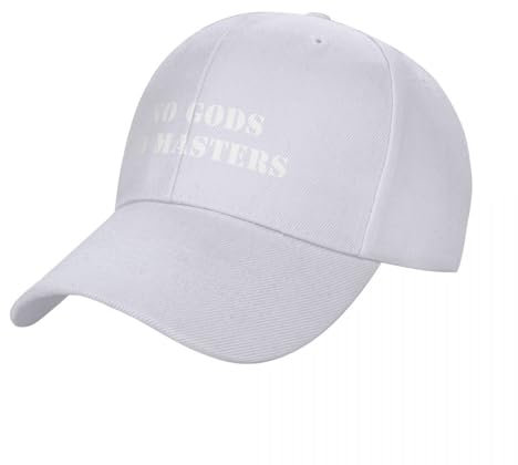 COSIUOS Basecap No Gods, No Masters - v2 weiße Baseballkappe, Schutzhelm, Strandtasche für Männer und Frauen
