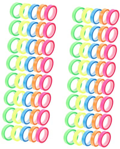 CAXUSD 80rollos Cintas Fluorescentes De Tiras Transparentes Para y Subrayado Para y