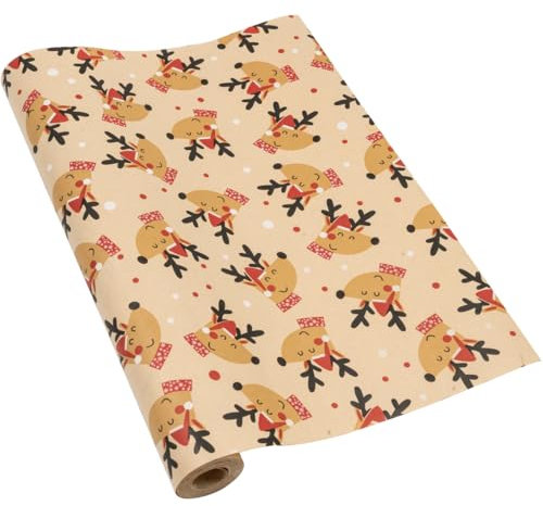 Rouleau de papier d'emballage cadeau, 15m X 43cm anniversaire de mariage papier d'emballage cadeau (Wapiti)