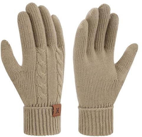 Bequemer Laden Winter Damen Handschuhe Warme Touchscreen Winterhandschuhe | Damen Winter Thermo Handschuhe Zopfmuster Strickhandschuhe Winterhandschuhe Elastisch Manschette Geschenke Frauen