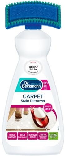 AMK® Carpet Stain Remover with Brush Applicator 650ml Eliminates Tough Stains Odours from Pet Spills Food Drink for Home and Office Use