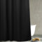 Rideau de douche en polyester texturé robuste pour salle de bain - Anti-moisissure et hydrofuge - Lavable - Noir gaufré - 183 x 183 cm