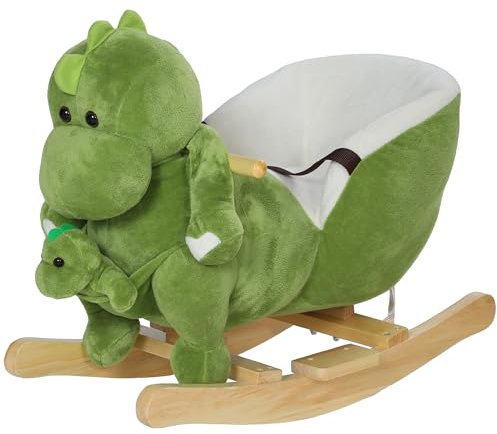 AIYAPLAY Dinosaure à Bascule Cheval à Bascule pour Enfants Jouet à Bascule bébé avec marionnette à Main Ceinture de sécurité et 32 chansons, Cadeau pour garçons et Filles de 18-36 Mois, Vert